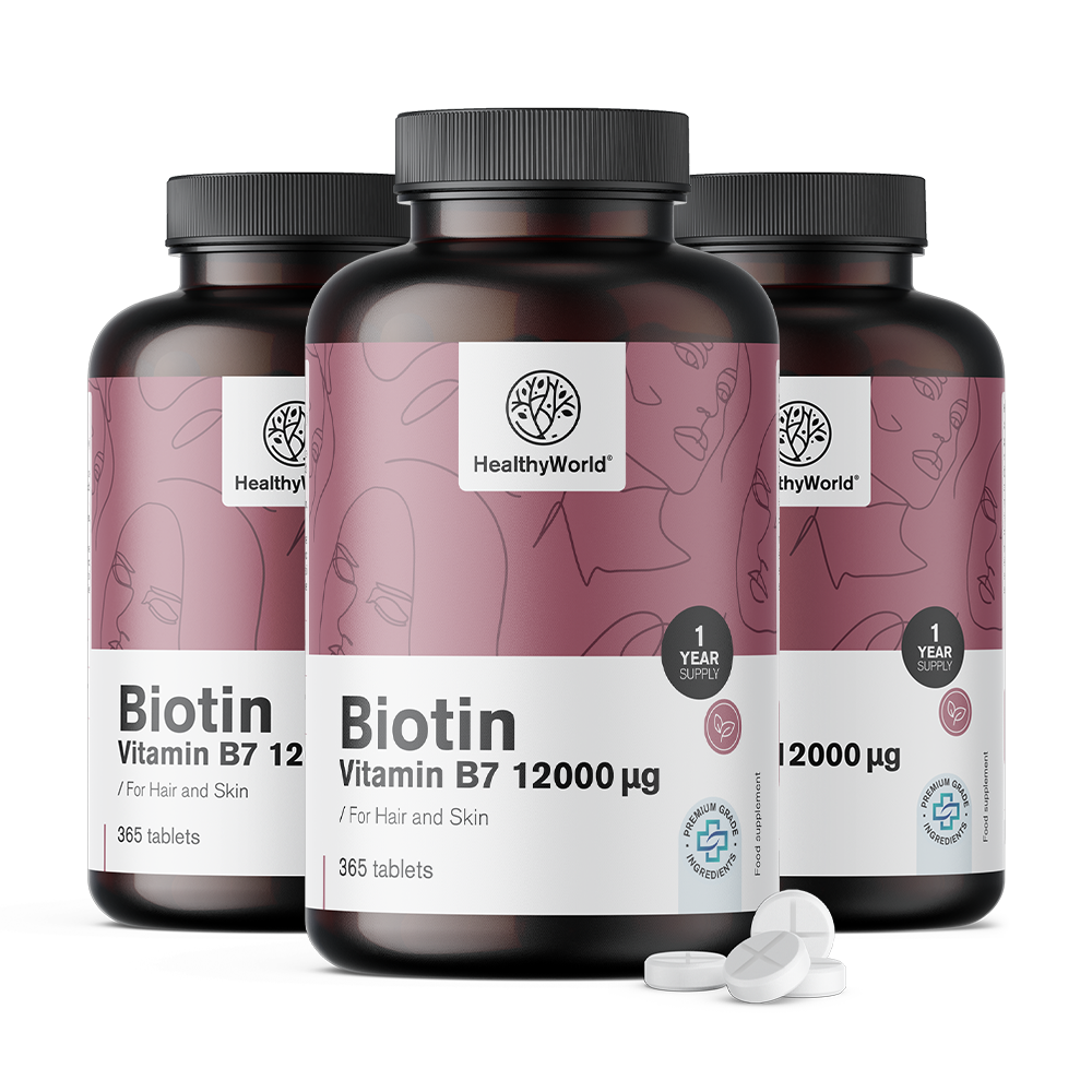 Biotin 12000 µg v tabletah 