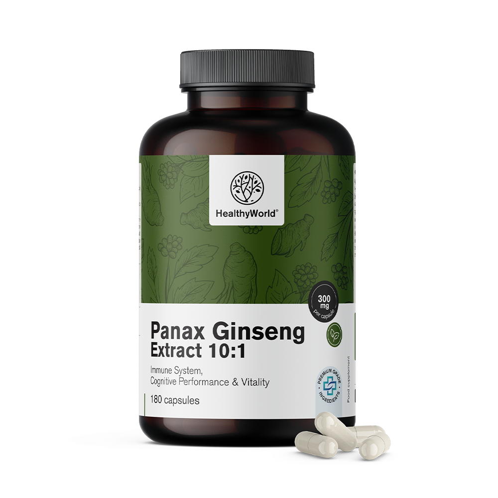 Panax Ginseng 300 mg – ekstrakt z żeń-szenia 10:1